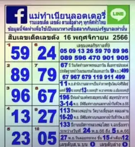 หวยแม่ทำเนียน 16-11-66