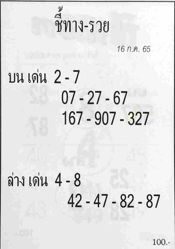เลขดี หวยชี้ทางรวย