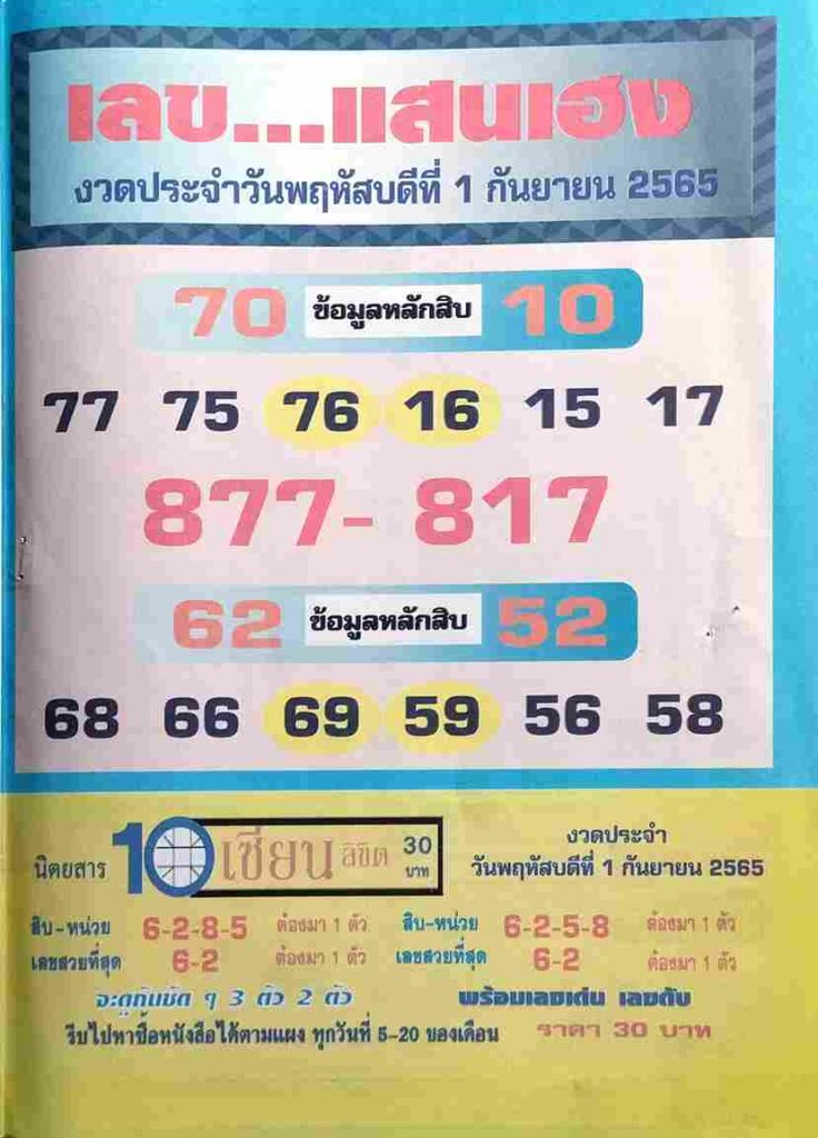 เลขดี เลขแสนเฮง1-9-65
