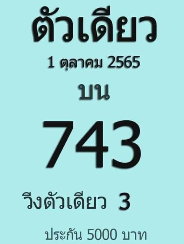 เลขดี หวยตัวเดียว1/10/65