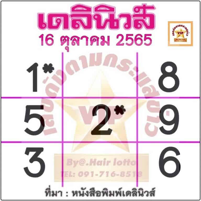 เลขดี หวยเดลินิวส์16-10-65