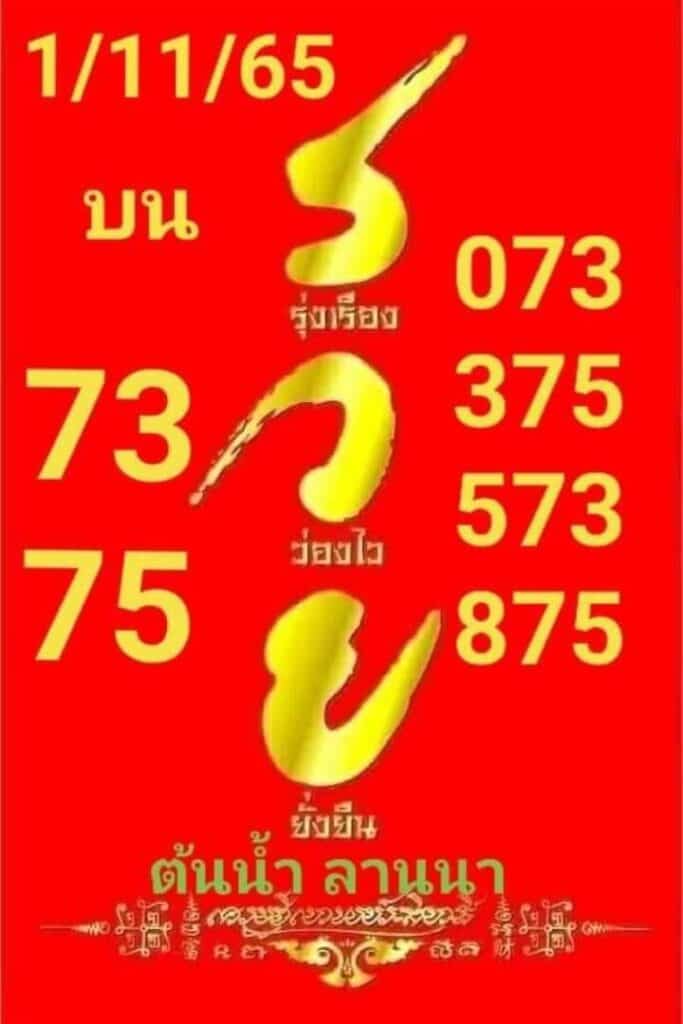 เลขเด็ด หวยต้นน้ำลานนา1-11-65