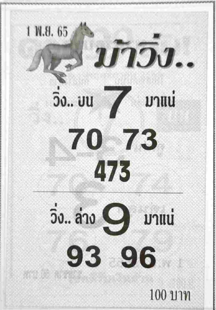 เลขเด็ด หวยม้าวิ่ง1-11-65