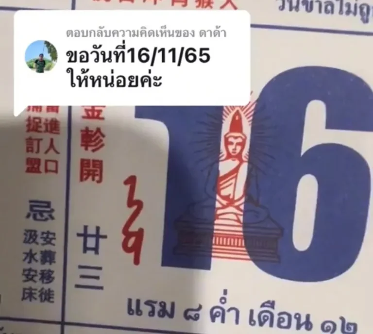 ข่าวหวย เลขเด็ดปฏิทินจีน 16/11/65