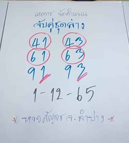 เลขดี หวยจากใจชายคนหนึ่ง1-12-65