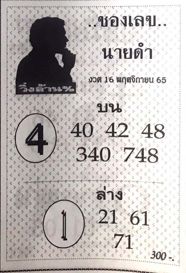 เลขดี เลขนายดำ16-11-65