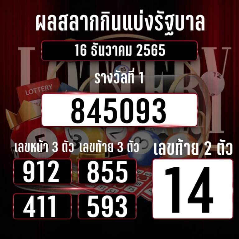 ตรวจหวย 16-12-65