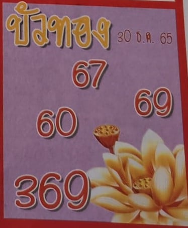 เลขเด็ด หวยบัวทอง 30-12-65