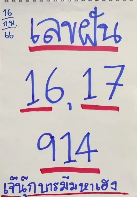 แม่นมากเลขฝันเจ๊นุ๊ก 16-2-66