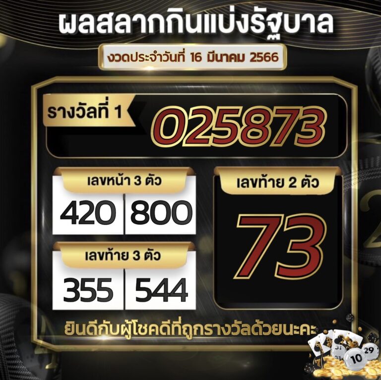 ตรวจหวย 16-3-66