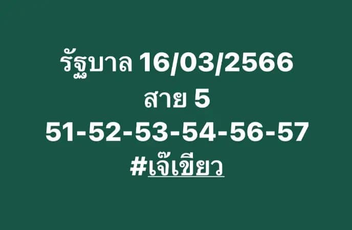 หวยเจ๊เขียว 16-3-66