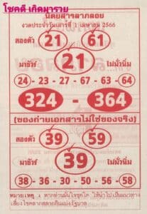 หวยลาภลอย 1-4-66