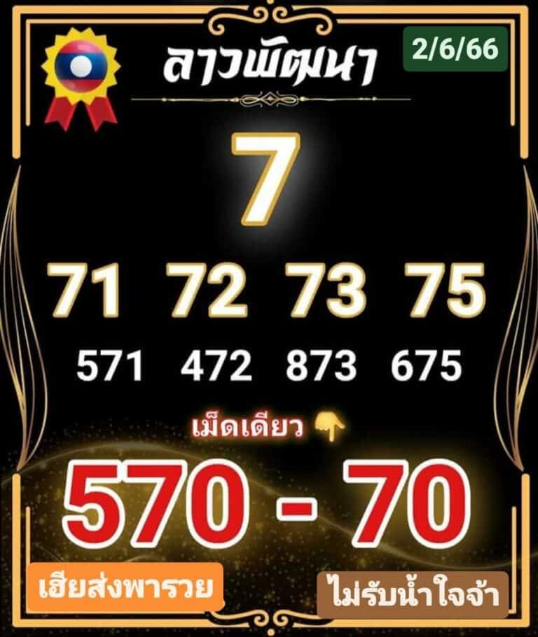 หวยลาวงวดนี้ 2-6-66