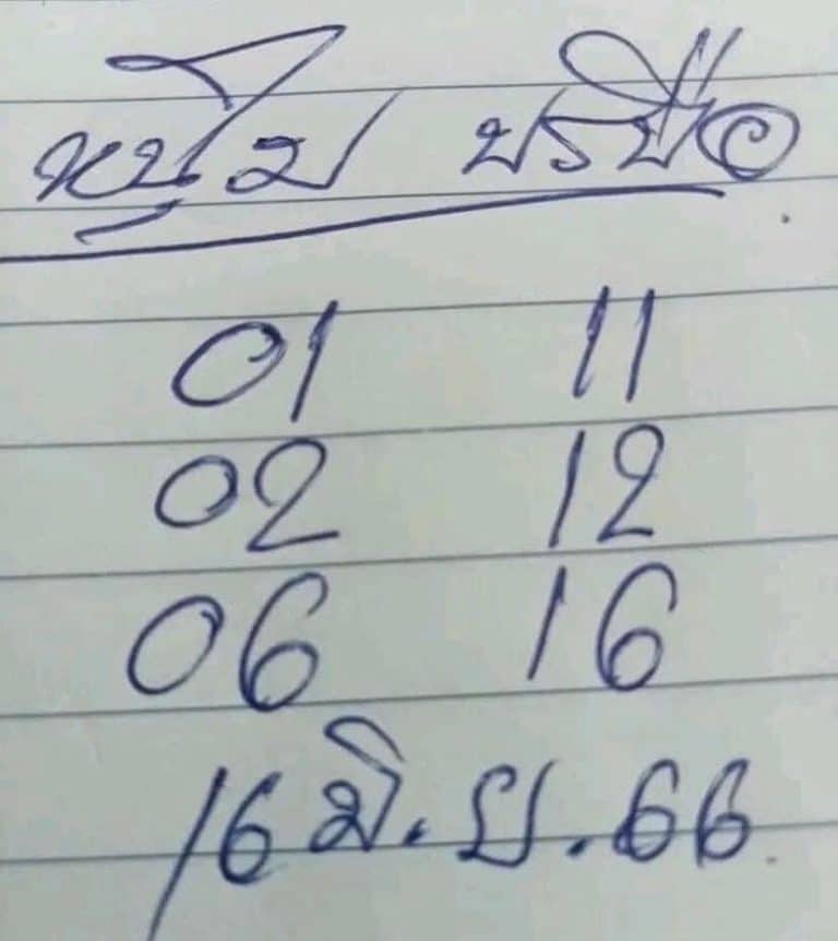 หวยหนุ่มบรบือ 16-6-6