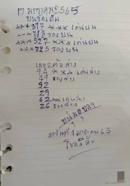 หวยหนุ่มอุบล 1-7-66