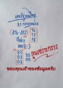 หวยกูยเซราะกราว 31-7-66