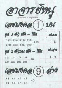 หวยอาจารย์หนู 16-7-66