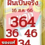 หวยฝันเป็นจริงงวดนี้ 16-8-66