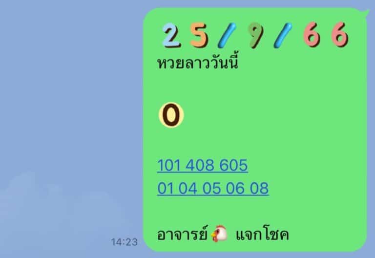 หวยลาววันนี้ 25-9-66