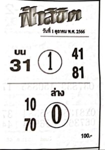 หวยฟ้าลิขิต 1-10-66
