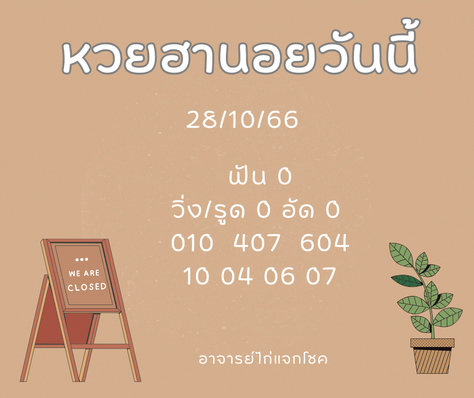 หวยฮานอยวันนี้ 28-10-66