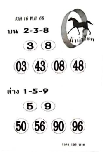 หวยม้านำโชค 16-11-66