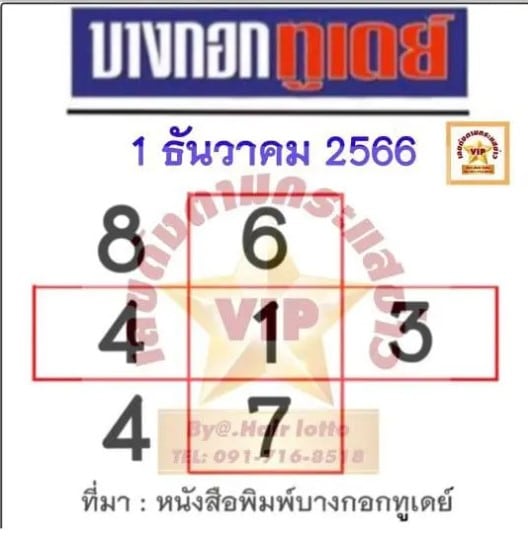 เลขบางกอกทูเดย์ 1-12-2566