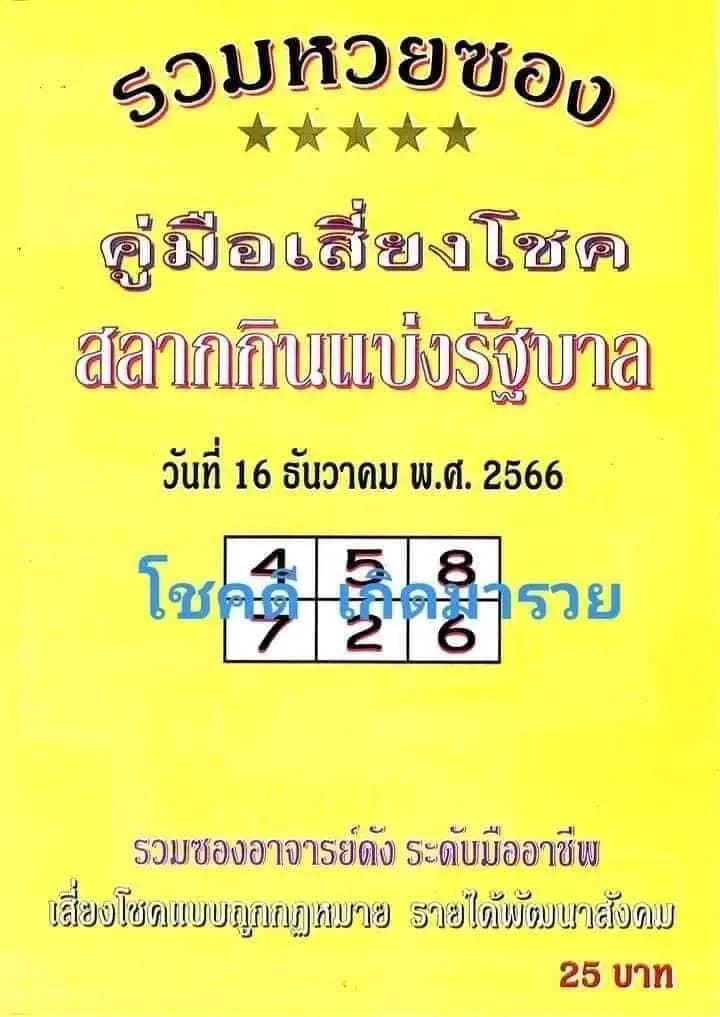 คู่มือเสี่ยงโชค 16-12-66