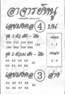 หวยอาจารย์หนู 1-3-67