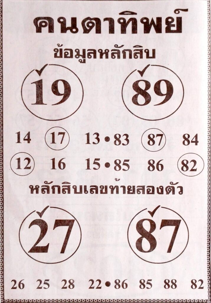 หวยคนตาทิพย์ 1-4-67