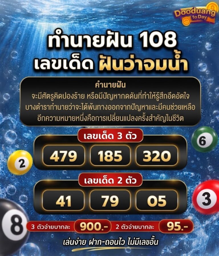ฝันว่าจมน้ำ ทำนายฝัน